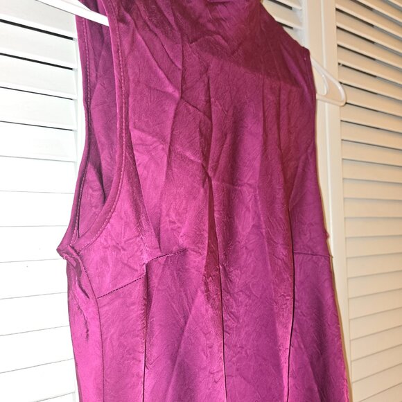 NWOT Purple Halter Neck Satin Dress - Picture 6 of 6